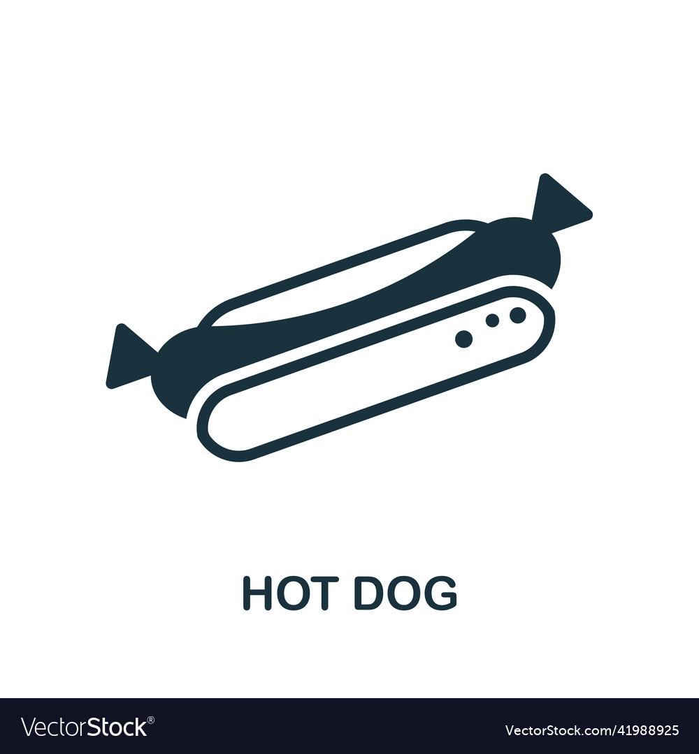 Hot dog icon monochrome simple