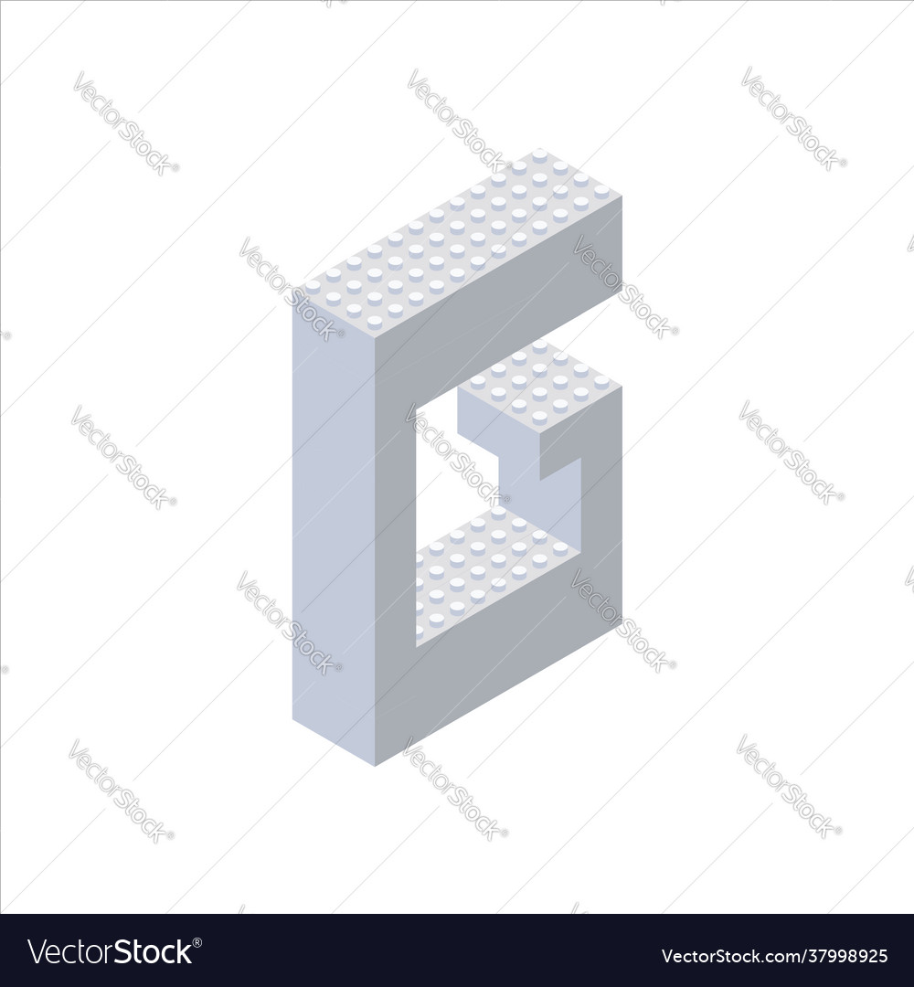 Isometric font made from color plastic blocks vector image Isometric font made from color plastic blocks