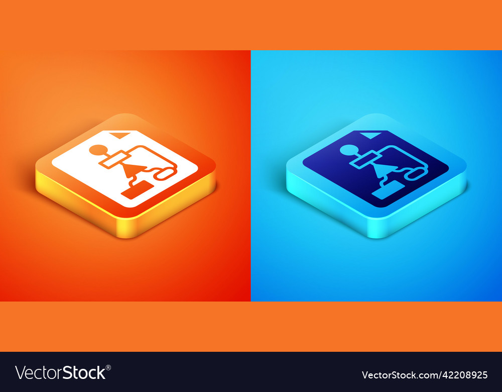 Isometric tile flowchart for program design vector image Isometric tile flowchart for program design