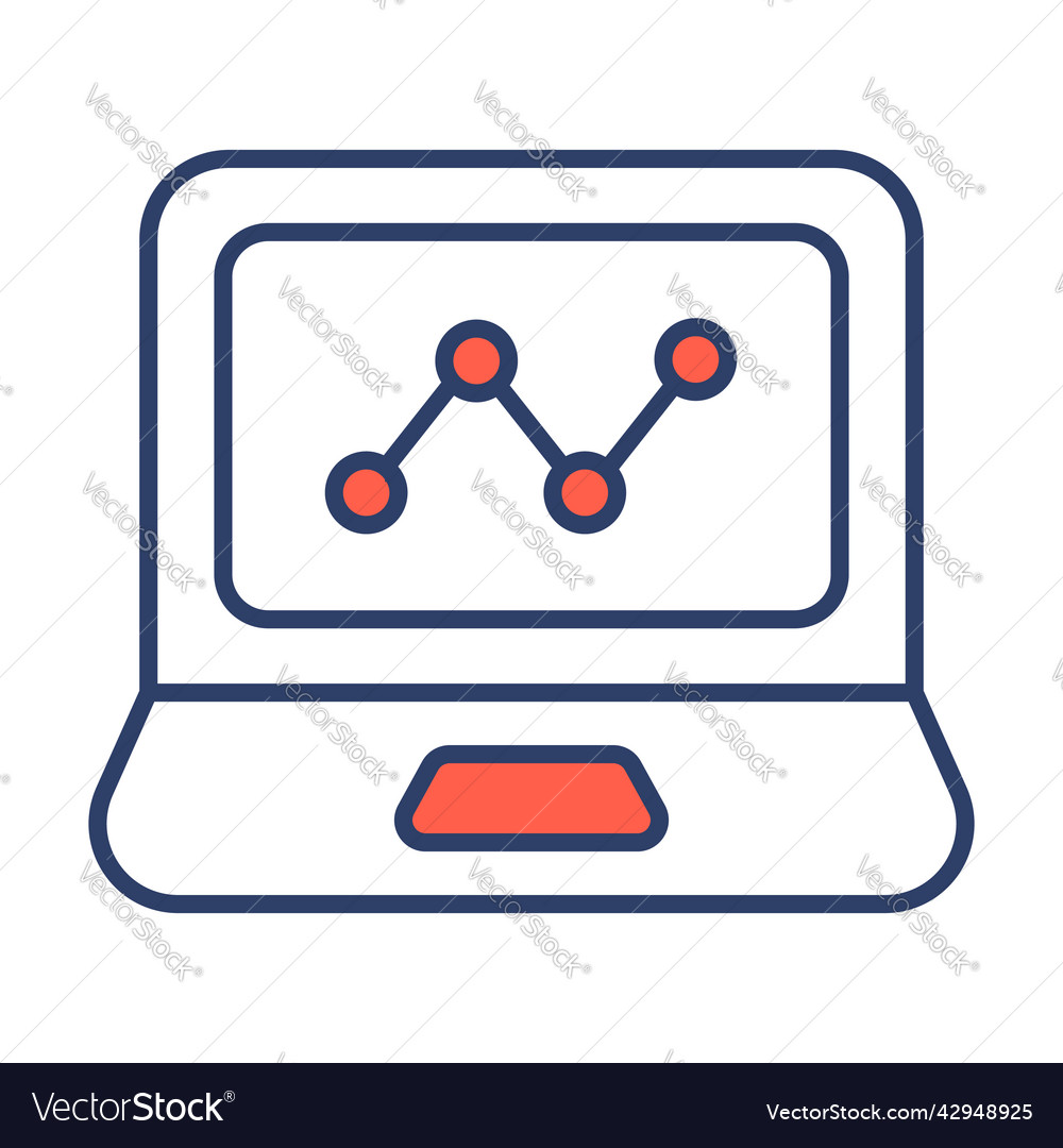 Laptop finance related line icon editable stroke