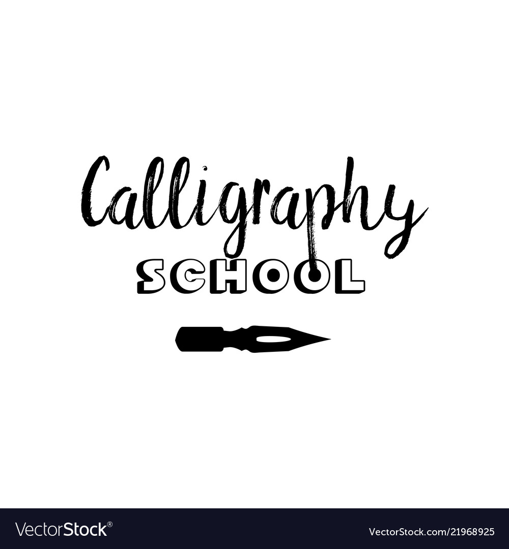 Lettering logo design for calligraphy school Vector Image