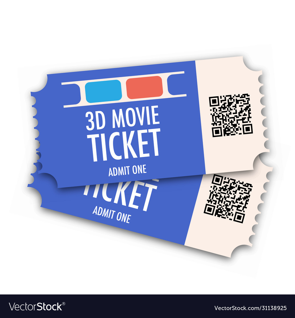 Movie cinema film ticket white background