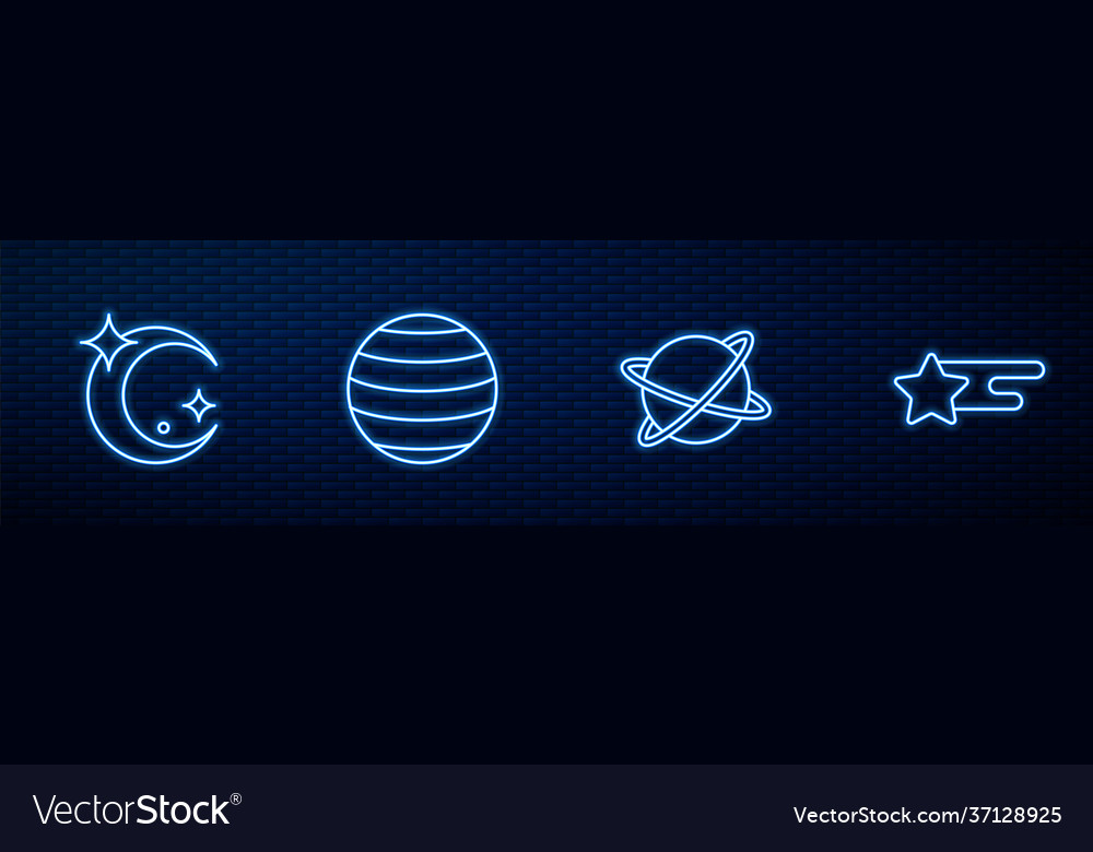 Set line satellites orbiting planet moon