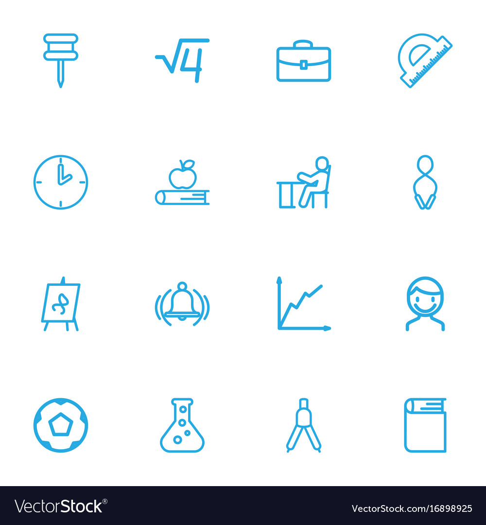 Set of 16 editable teach outline icons includes