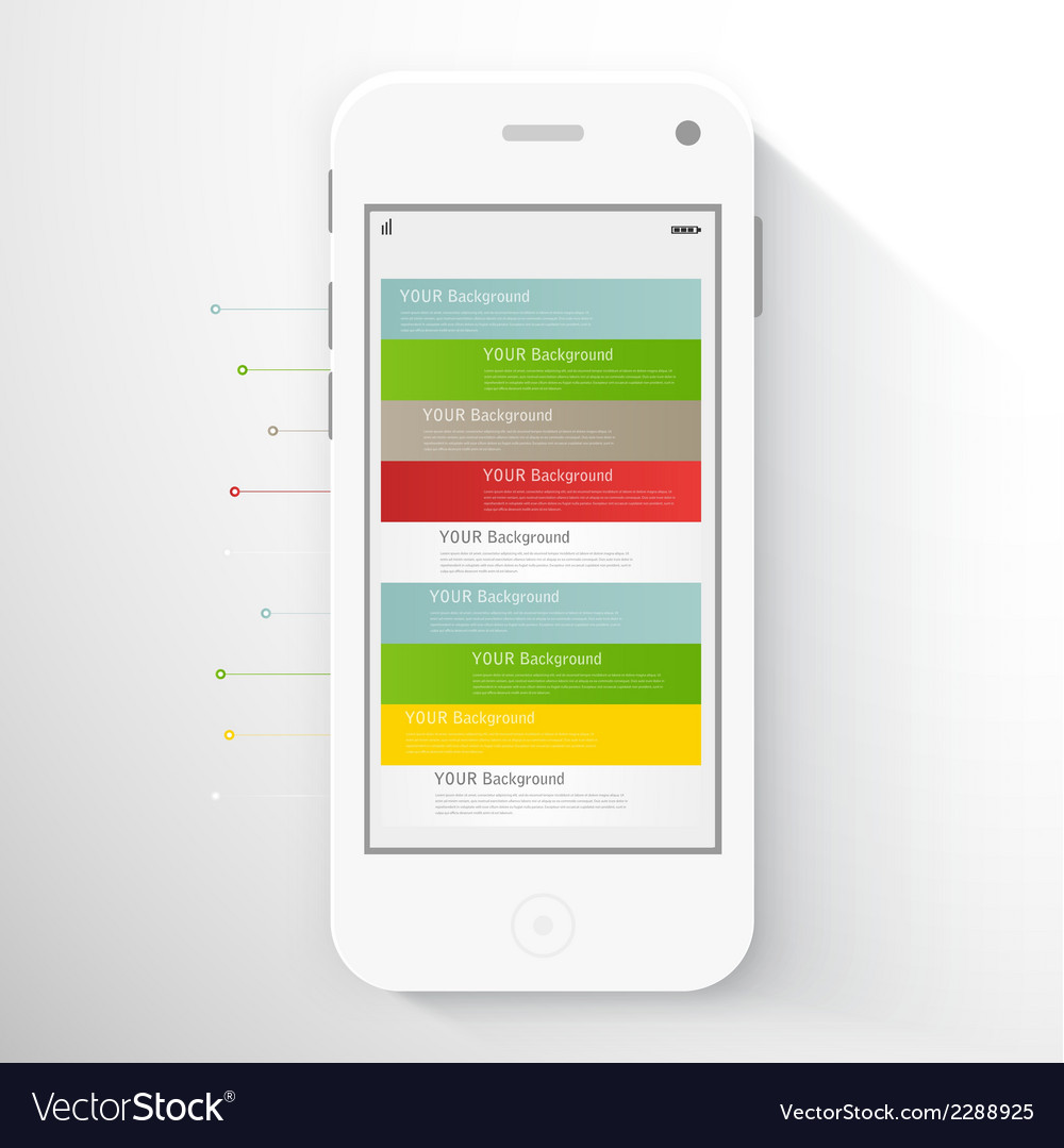 Smart phone with isolated realistic white