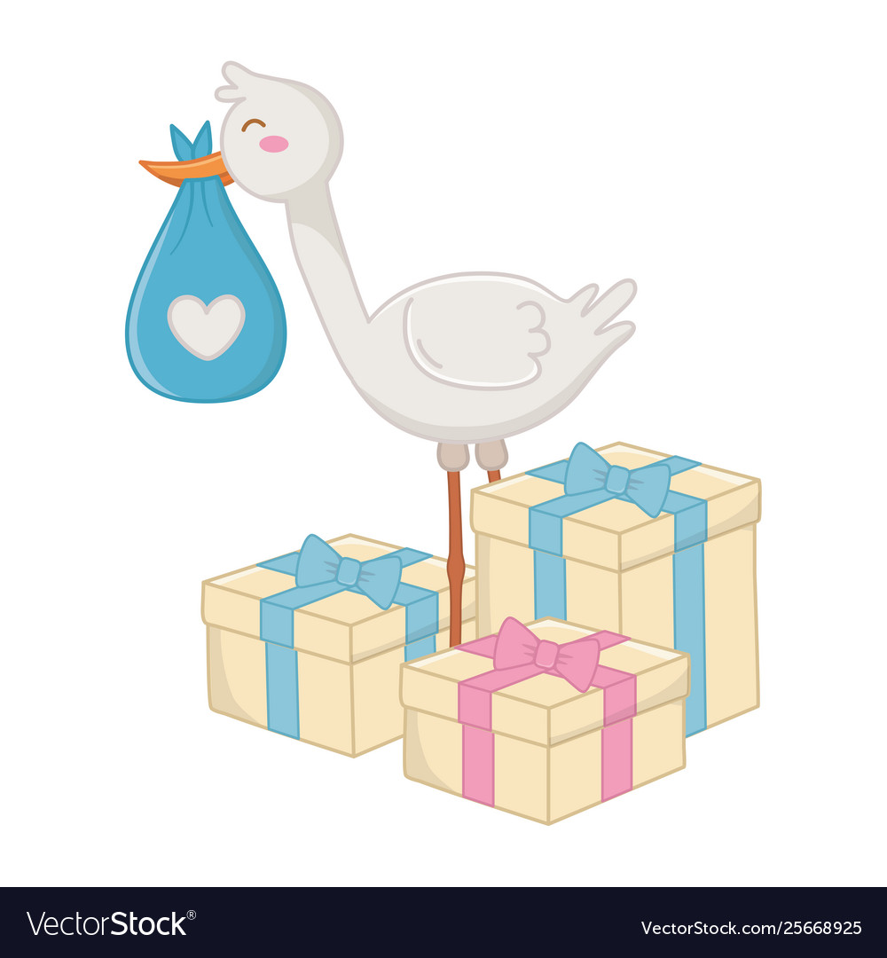 Stork Delivering Gifts