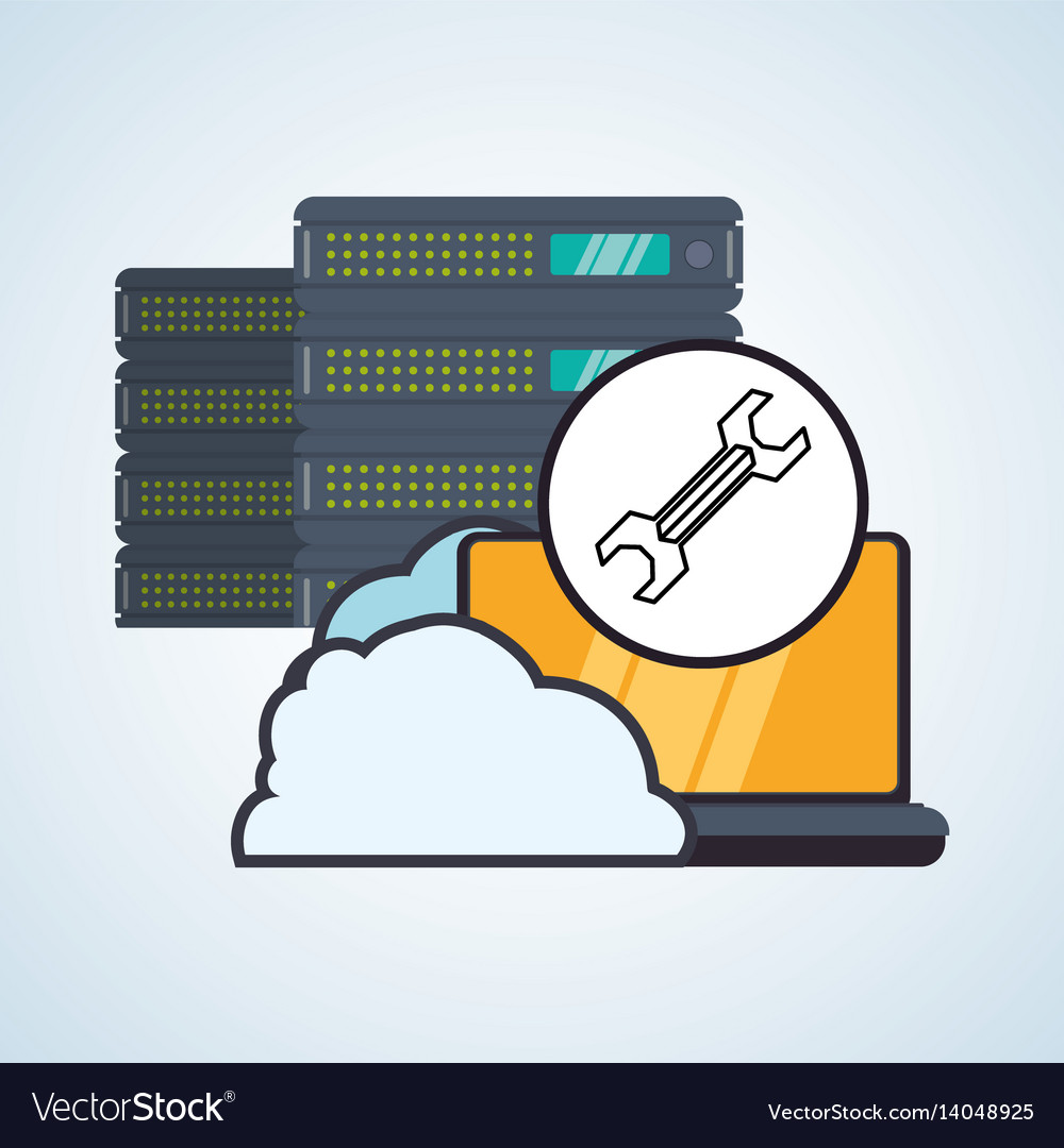 Web hosting design data center icon isolate