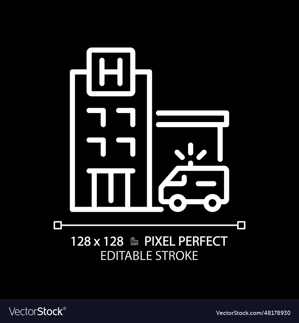 2d editable thin line hospital icon