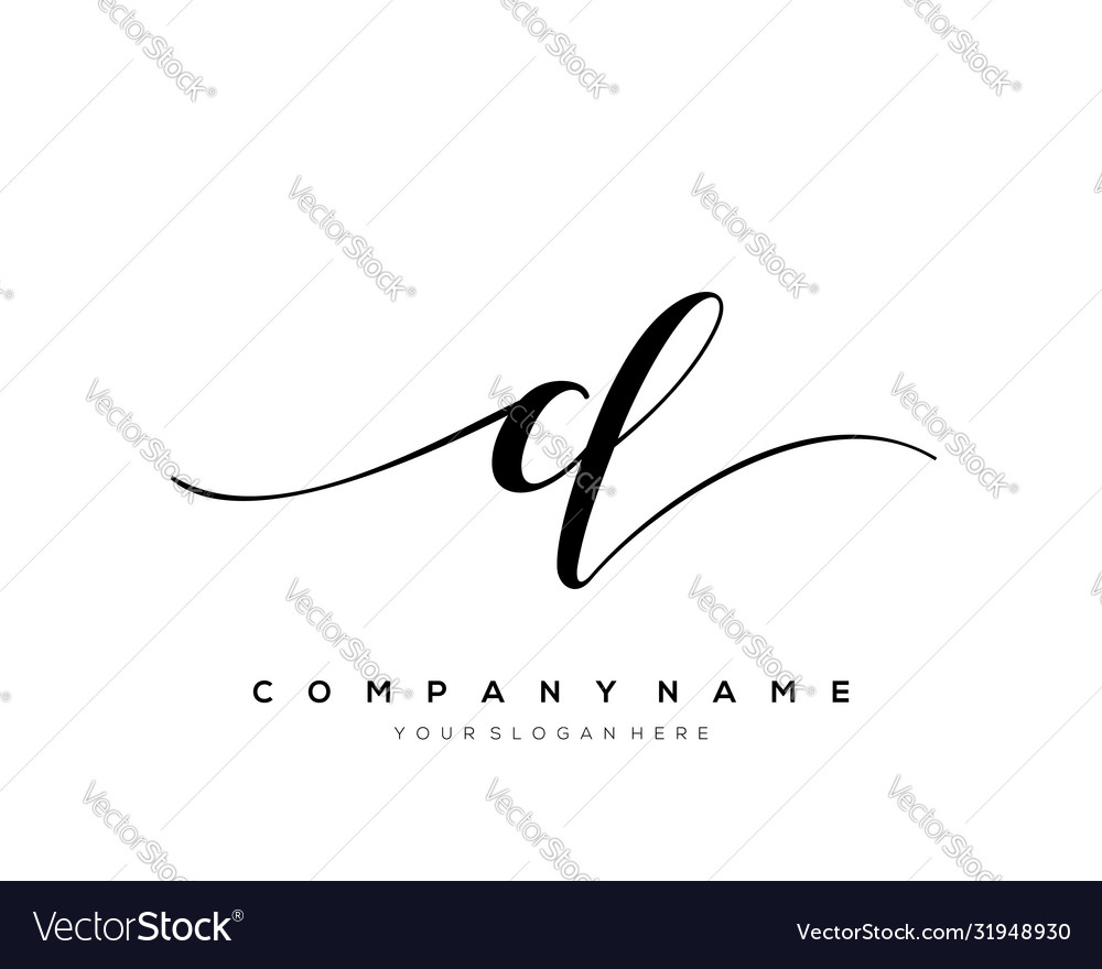 Cl initial letter handwriting logo hand drawn Vector Image