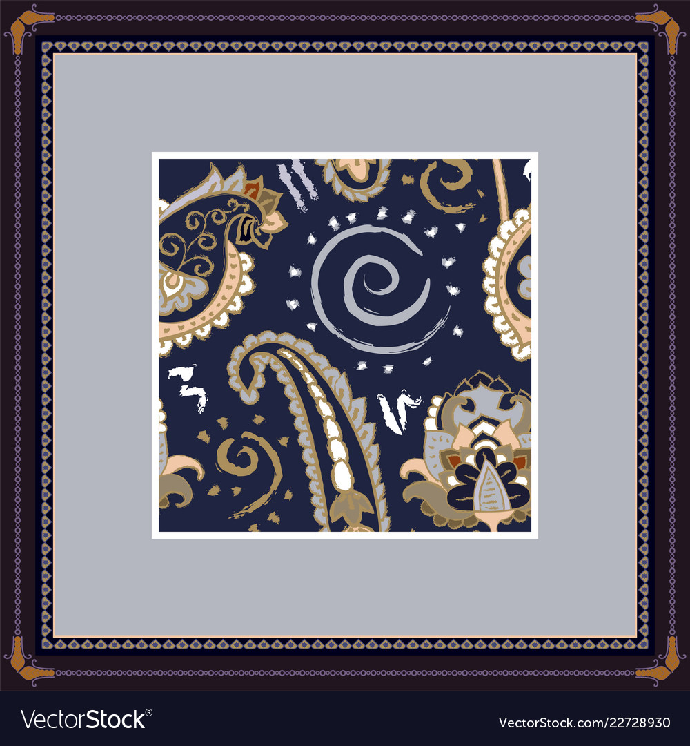 Decorative frame with pattern color print vector image Decorative frame with pattern color print