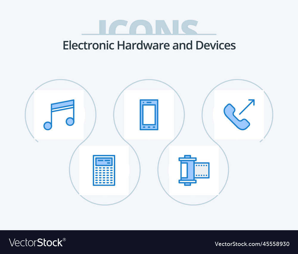 Devices blue icon pack 5 icon design incoming Vector Image