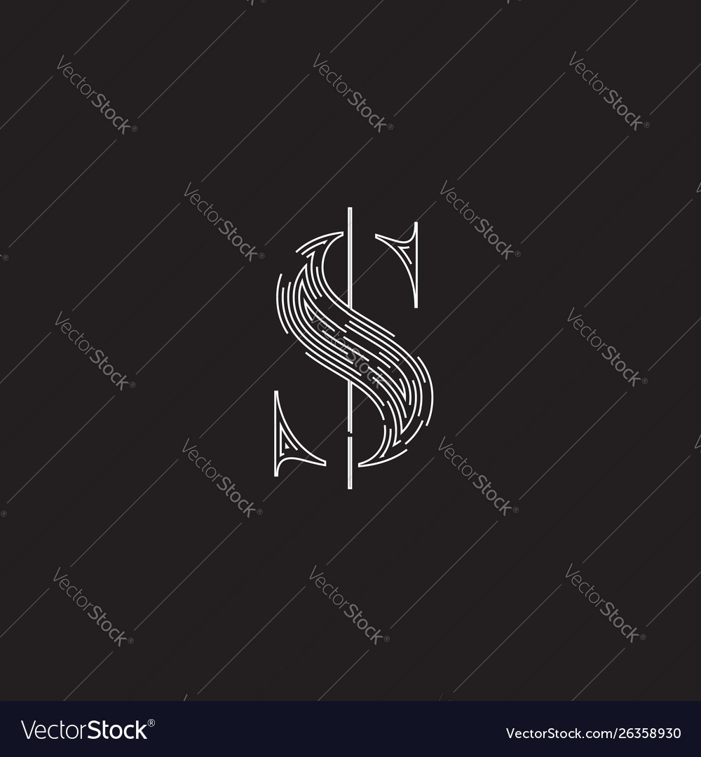 Elegant character from a fontset made dashed