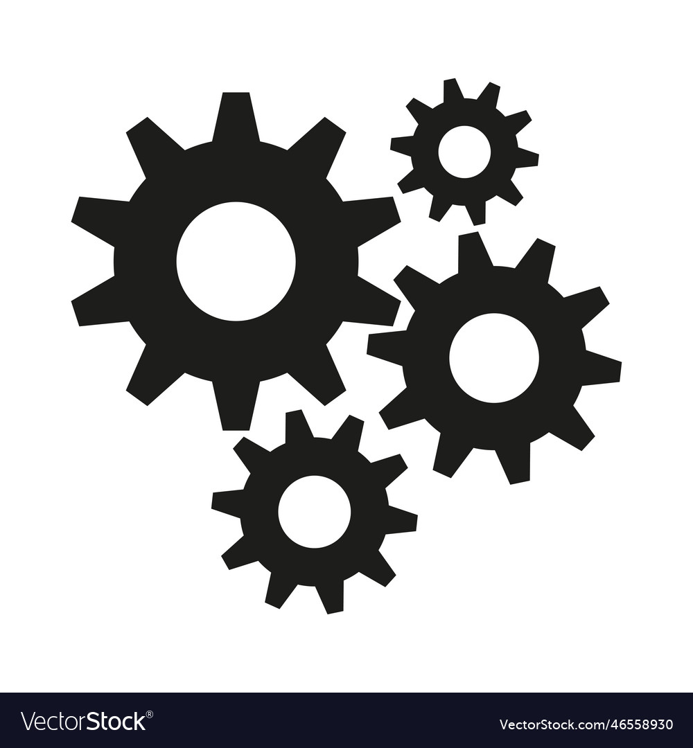 Flat gears for web design teamwork concept vector image Flat gears for web design teamwork concept