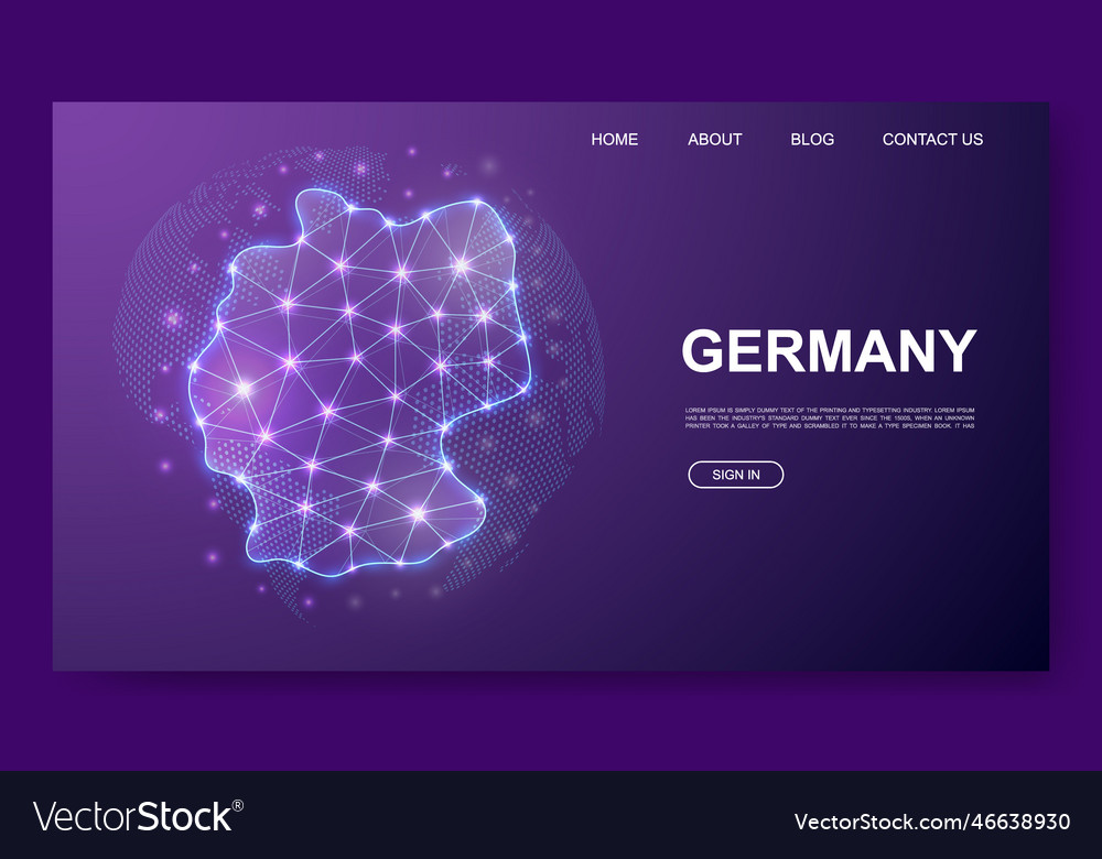 Germany 3d low poly website template map