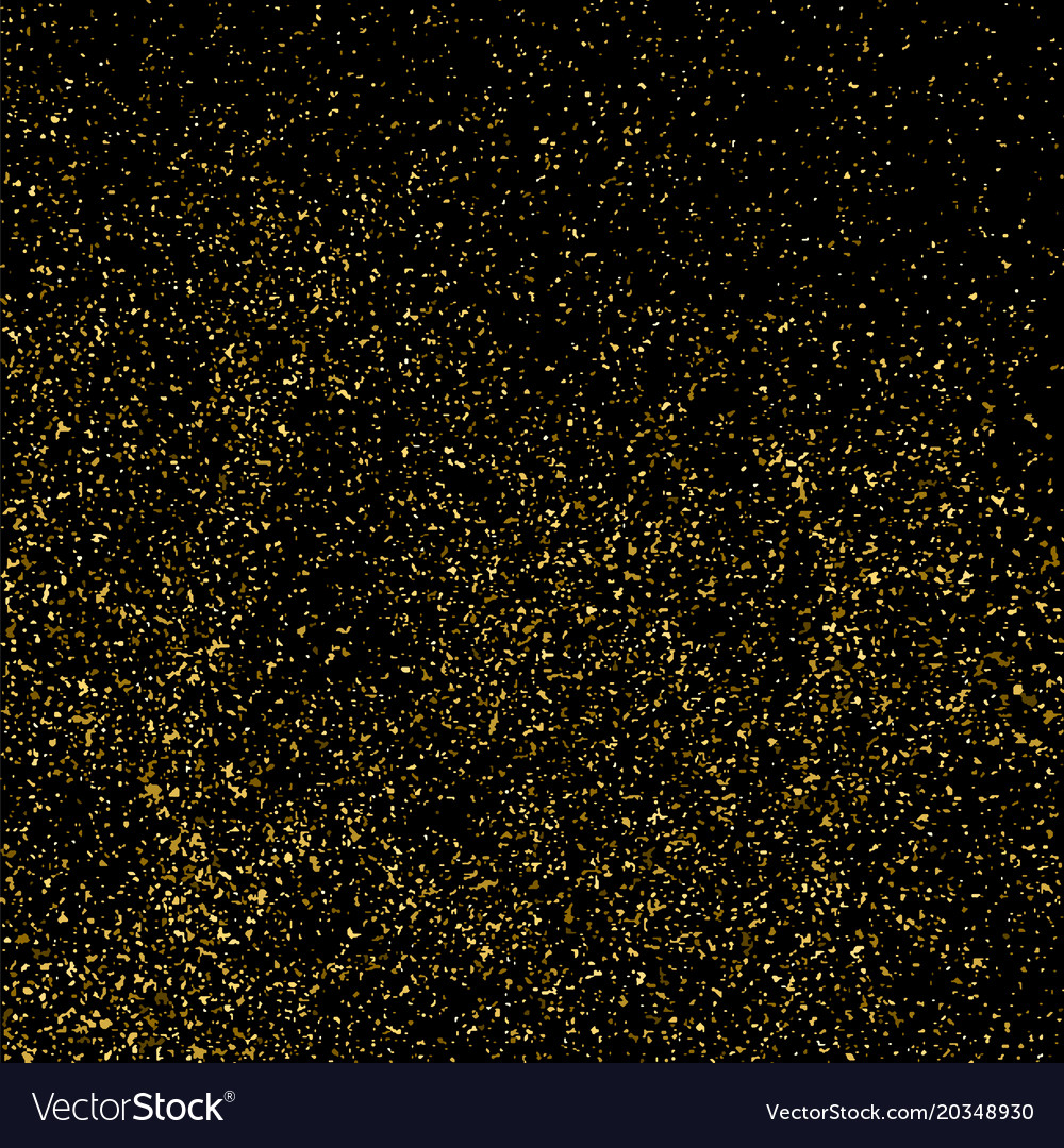 Gold glitter texture isolated on black square Vector Image