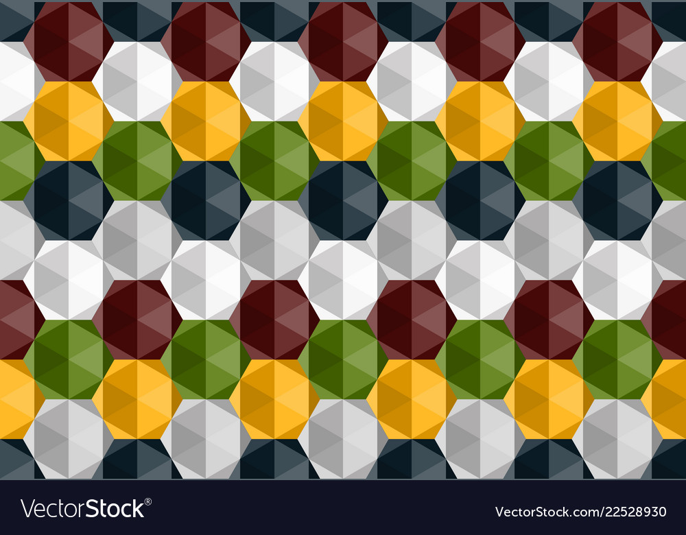 Hexagons and triangles seamless pattern vector image Hexagons and triangles seamless pattern