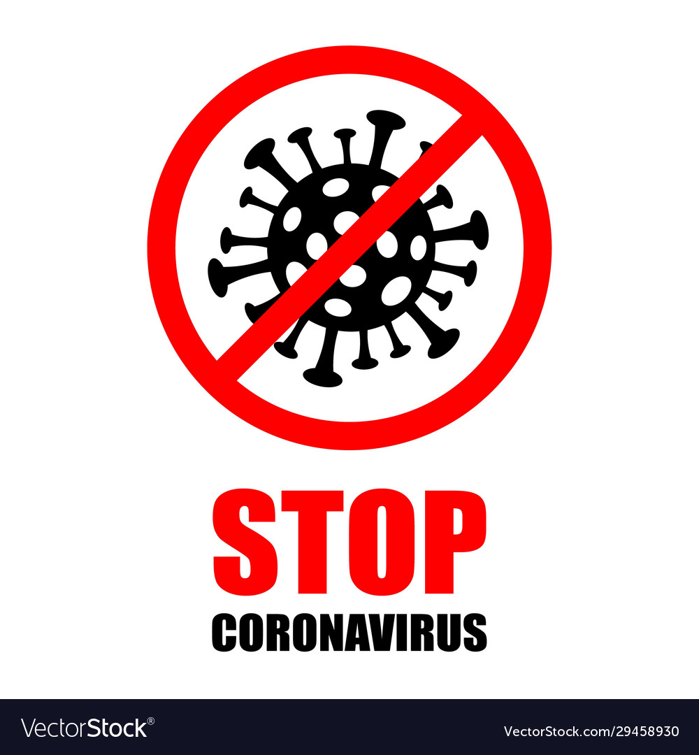 icon coronavirus 2019 ncov stop sign royalty free vector