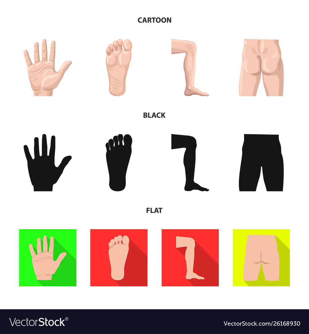 Isolated object human and part sign set