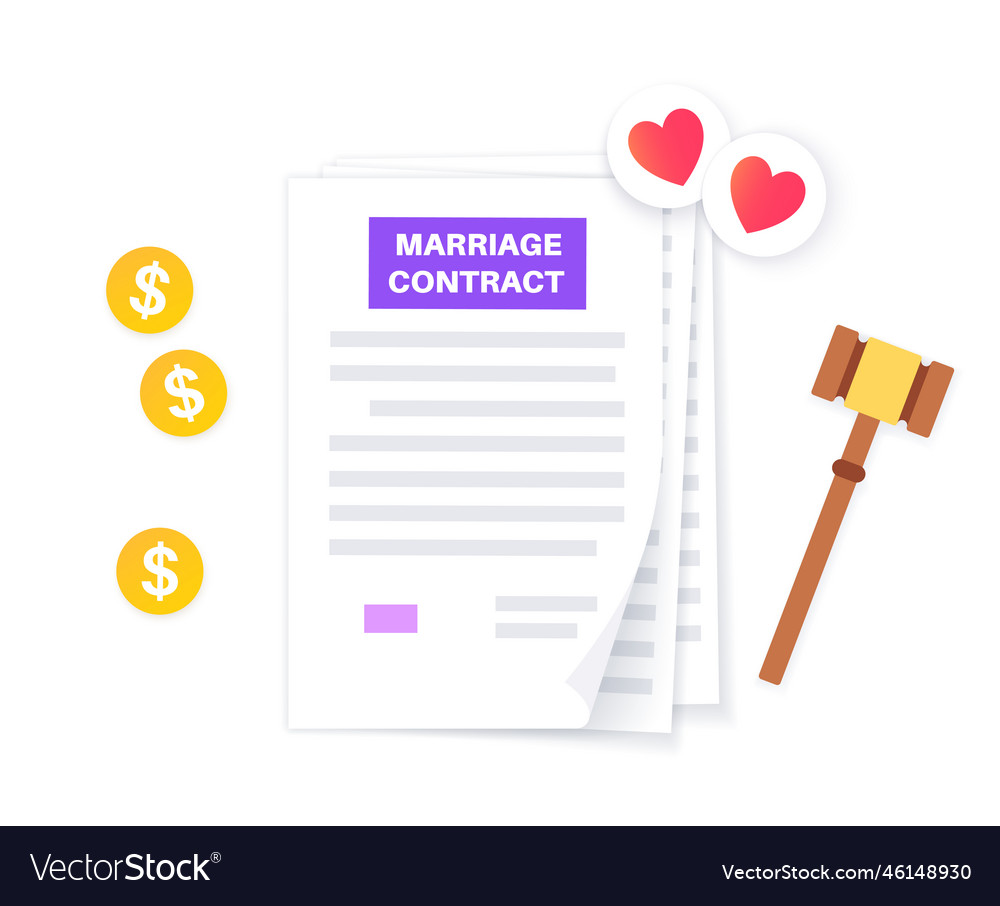 Legal marriage document Royalty Free Vector Image