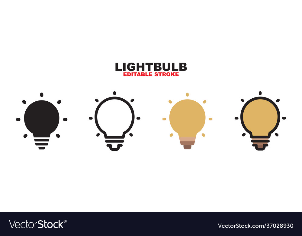 Light bulb icon set with different styles