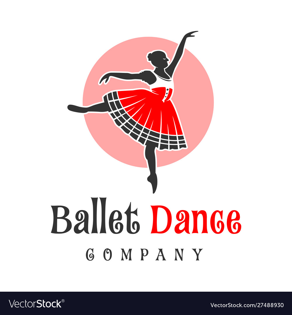 Logo design people dancing ballet Royalty Free Vector Image