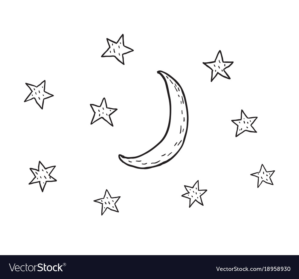 Moon And Stars Art