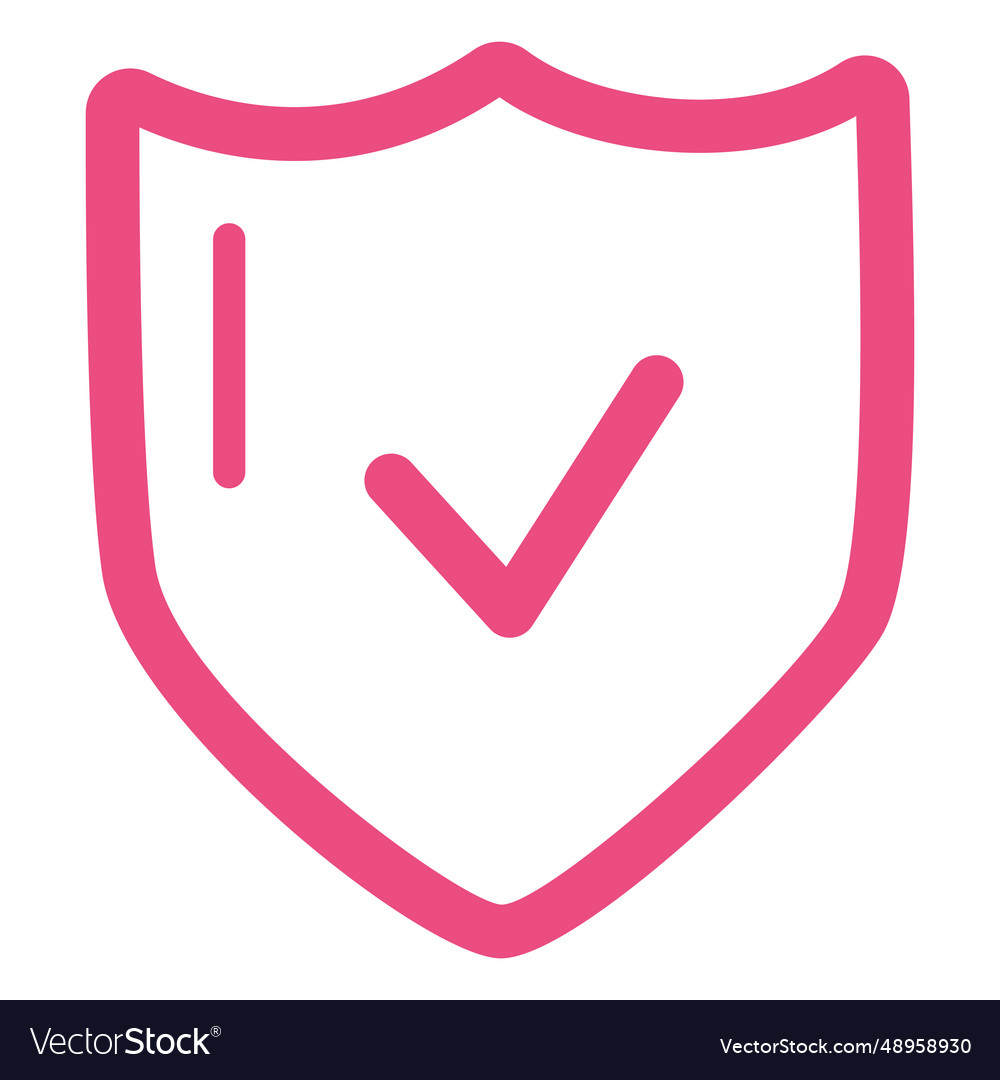 Protection shield icon stroke pink Royalty Free Vector Image
