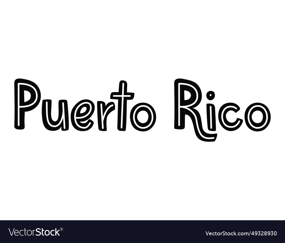 Puerto rico country lettering