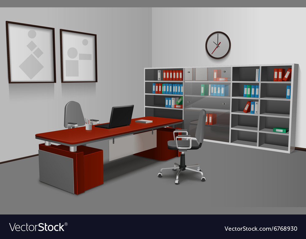 Realistic Office Interior Royalty Free Vector Image