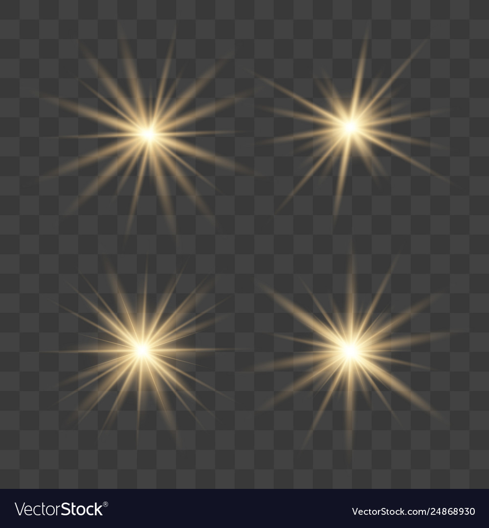 Set gold beautiful stars