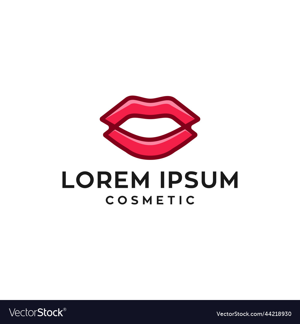 Sexy red and pink lips logo design Royalty Free Vector Image