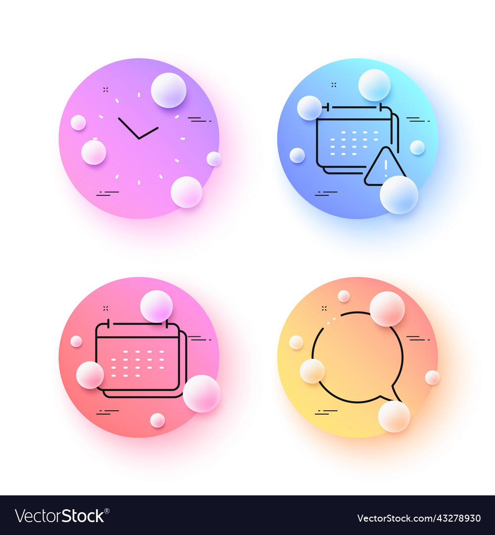 Speech bubble notification and calendar minimal vector image Speech bubble notification and calendar minimal