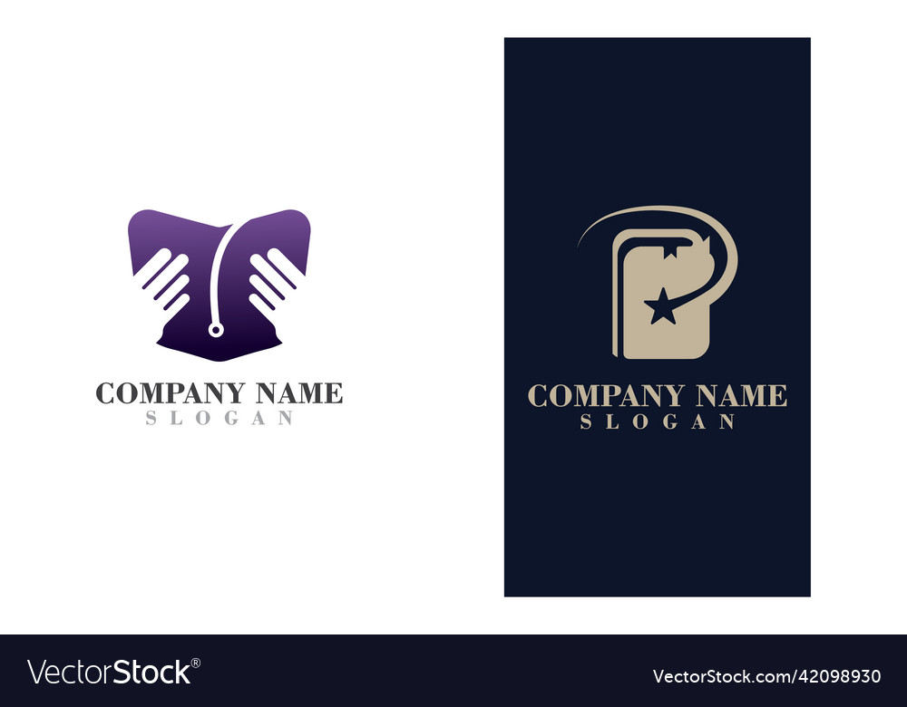 Tech with book logo template technology learn vector image Tech with book logo template technology learn