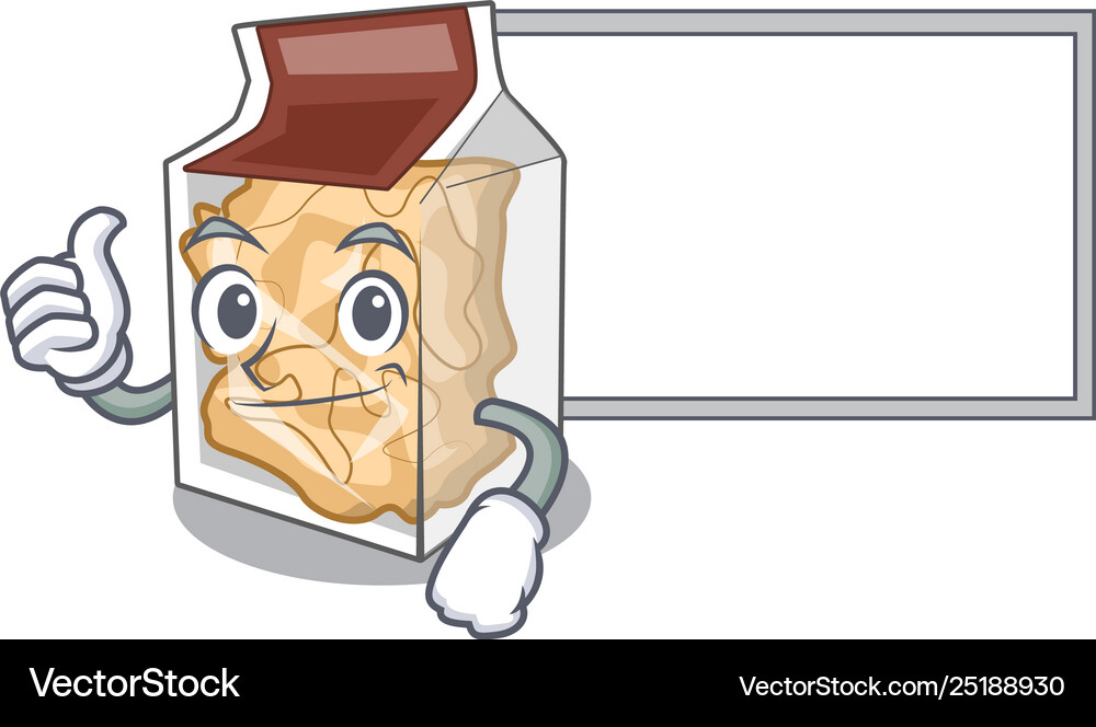 Thumbs up with board pork rinds isolated Vector Image