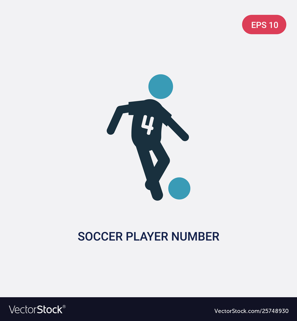 Two color soccer player number four icon from vector image Two color soccer player number four icon from