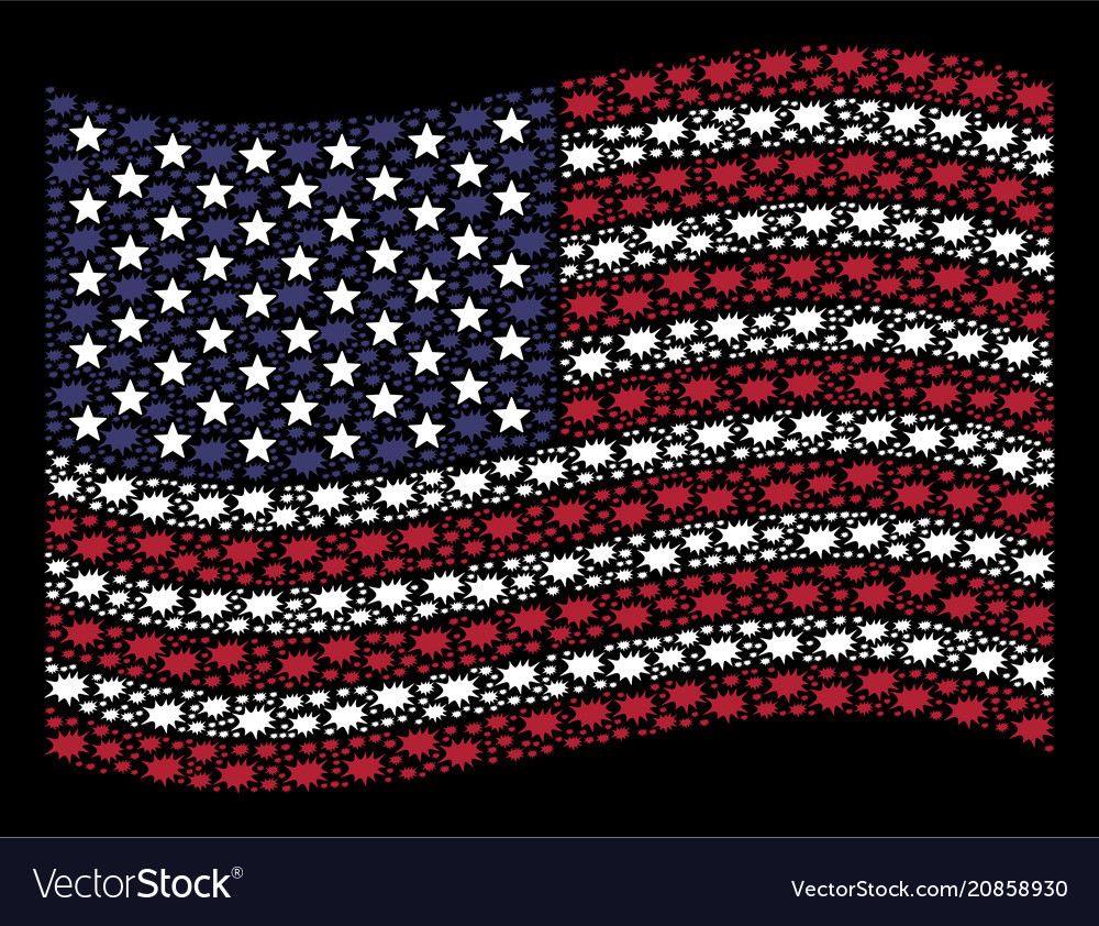 Waving american flag Stilisierung von boom bang