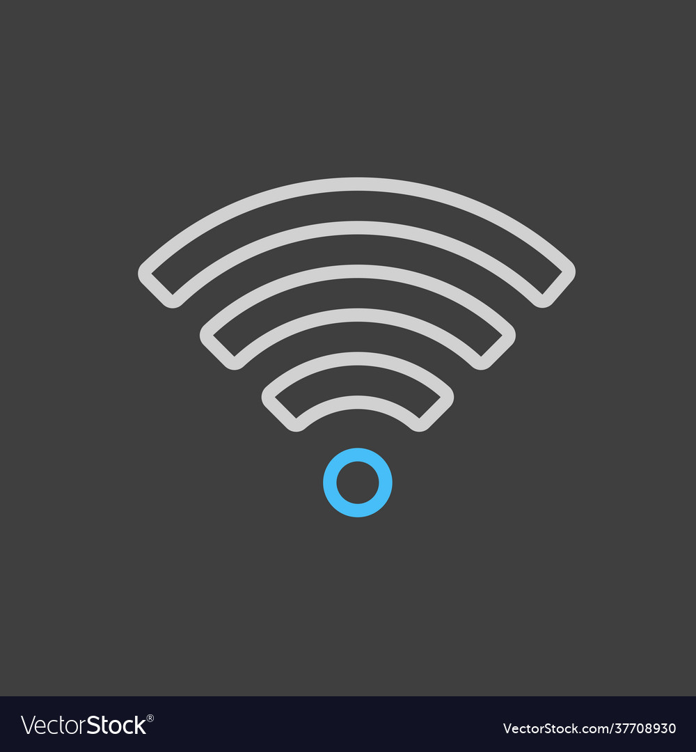 Wi fi wireless network icon on dark background