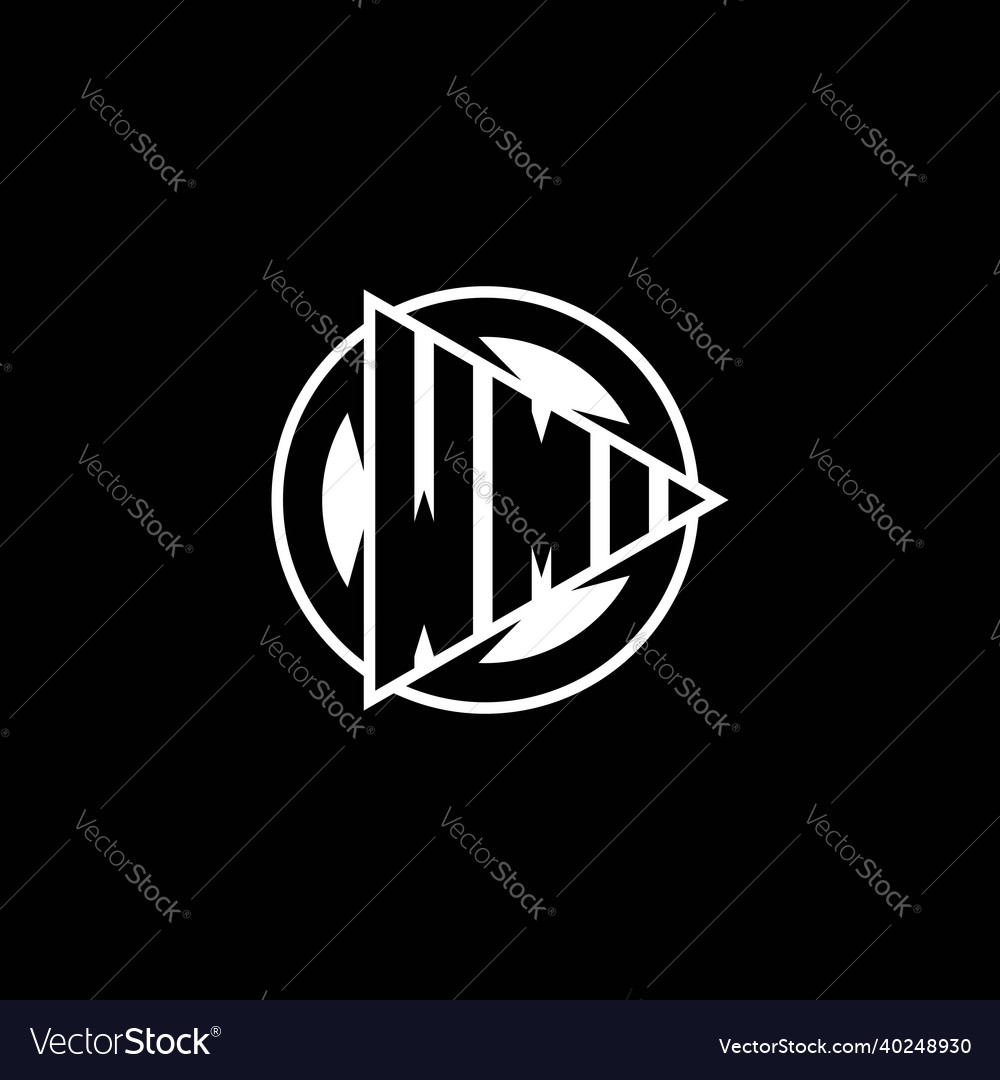 Wm logo monogram triangle play shape circle