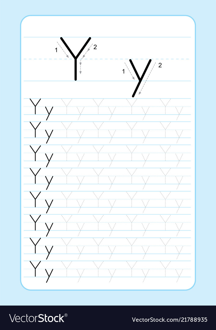 Alphabet letters tracing worksheet vector image Alphabet letters tracing worksheet