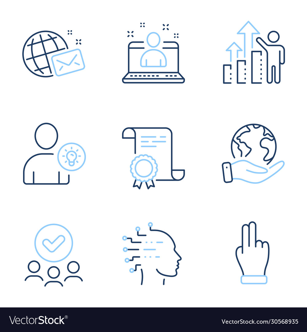 Artificial intelligence click hand and employee vector image Artificial intelligence click hand and employee