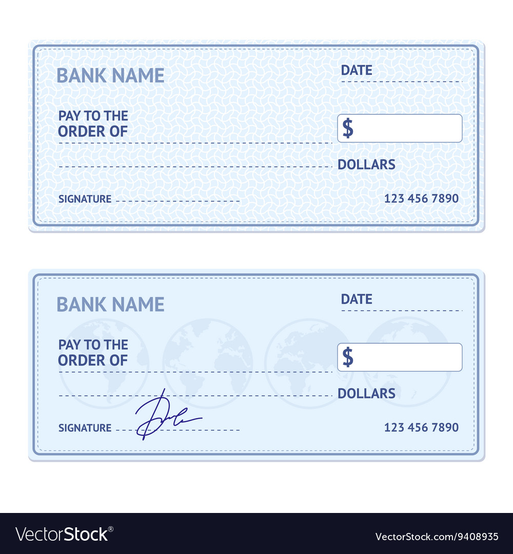 bank check template