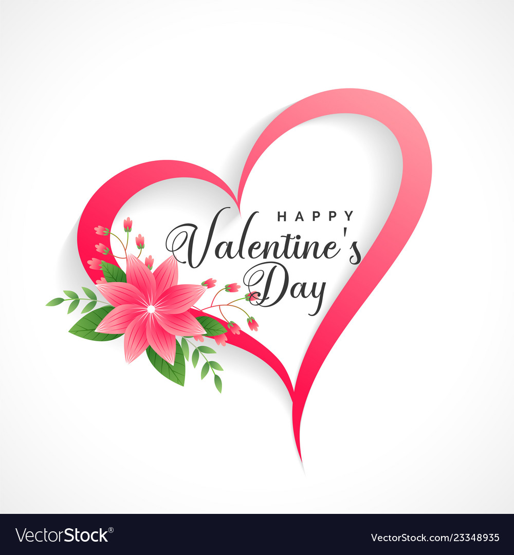 Beautiful valentines day heart with flower Vector Image