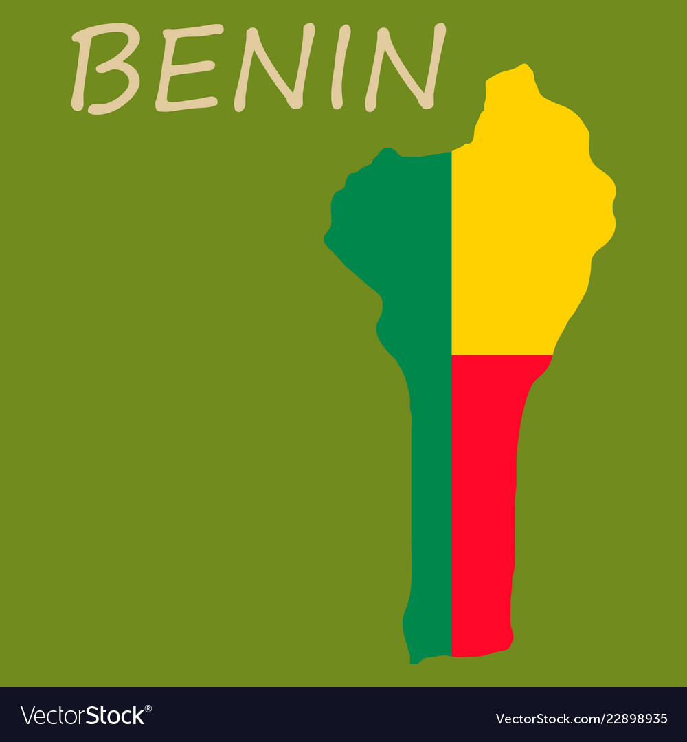 Benin Karte mit Flagge