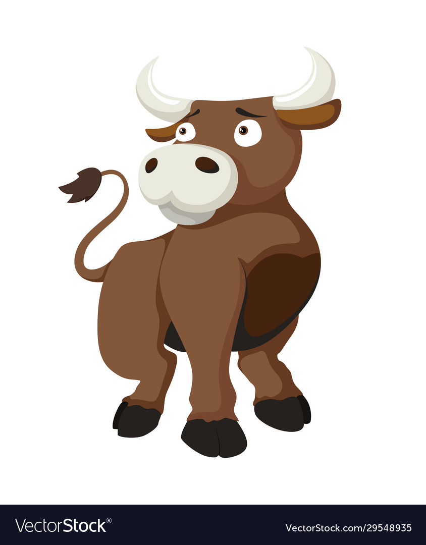 Cartoon style bull farm Royalty Free Vector Image