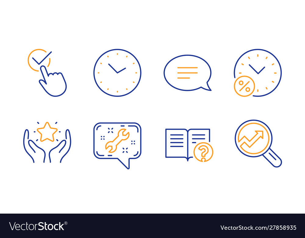 Checkbox spanner and help icons set ranking vector image Checkbox spanner and help icons set ranking