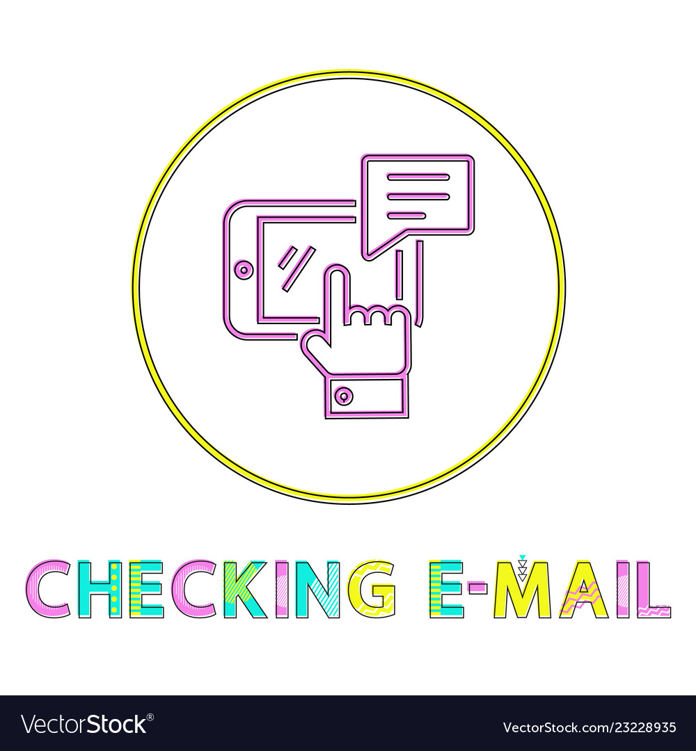 Checking email round minimalistic linear icon Vector Image