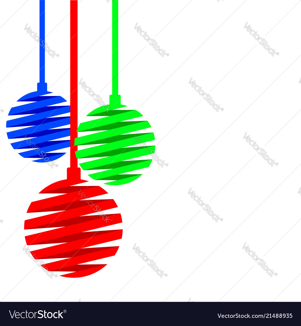 Christmas balls made of red blue green ribbons