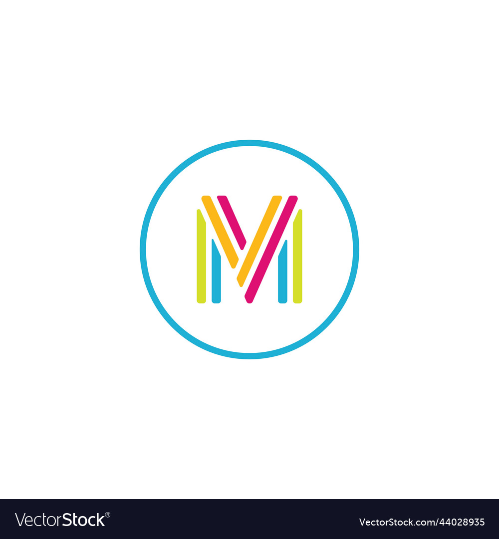 Data letter m media logo it digital