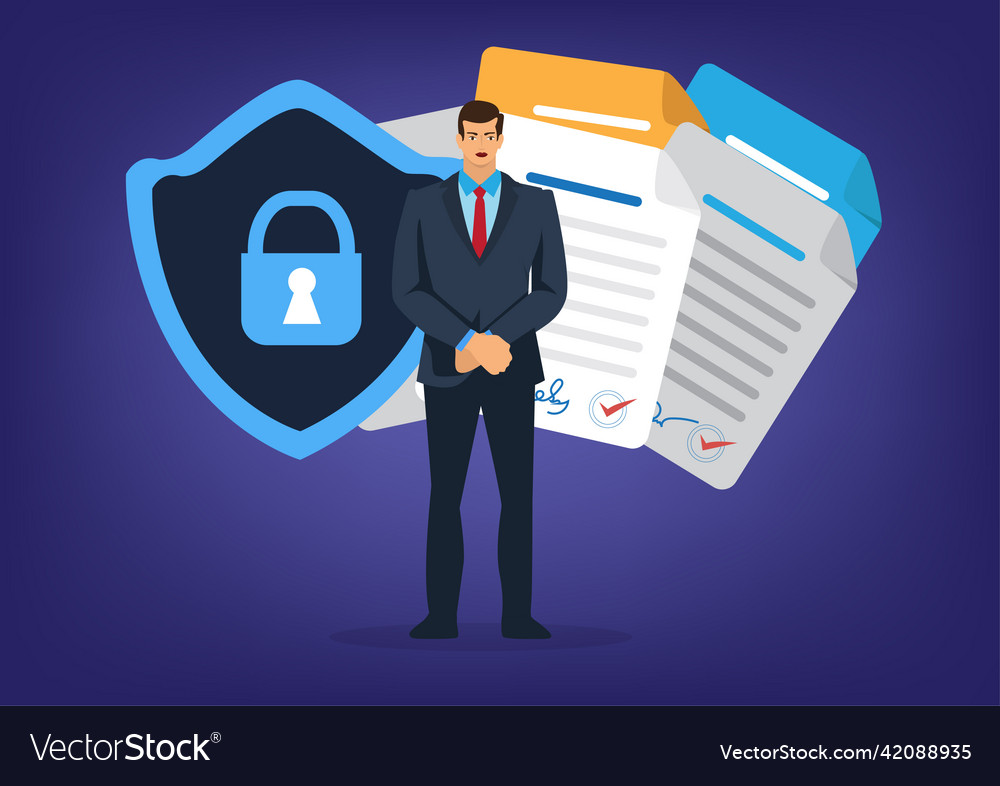 Document protection and data vector image Document protection and data