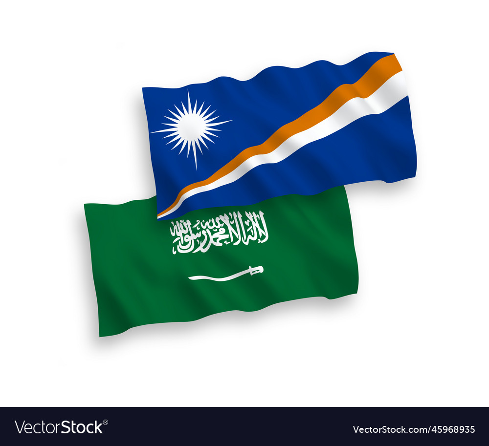 Flaggen von saudi arabia und republic die marshall vector image Flaggen von saudi arabia und republic die marshall